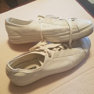 White Leather Converse All Stars